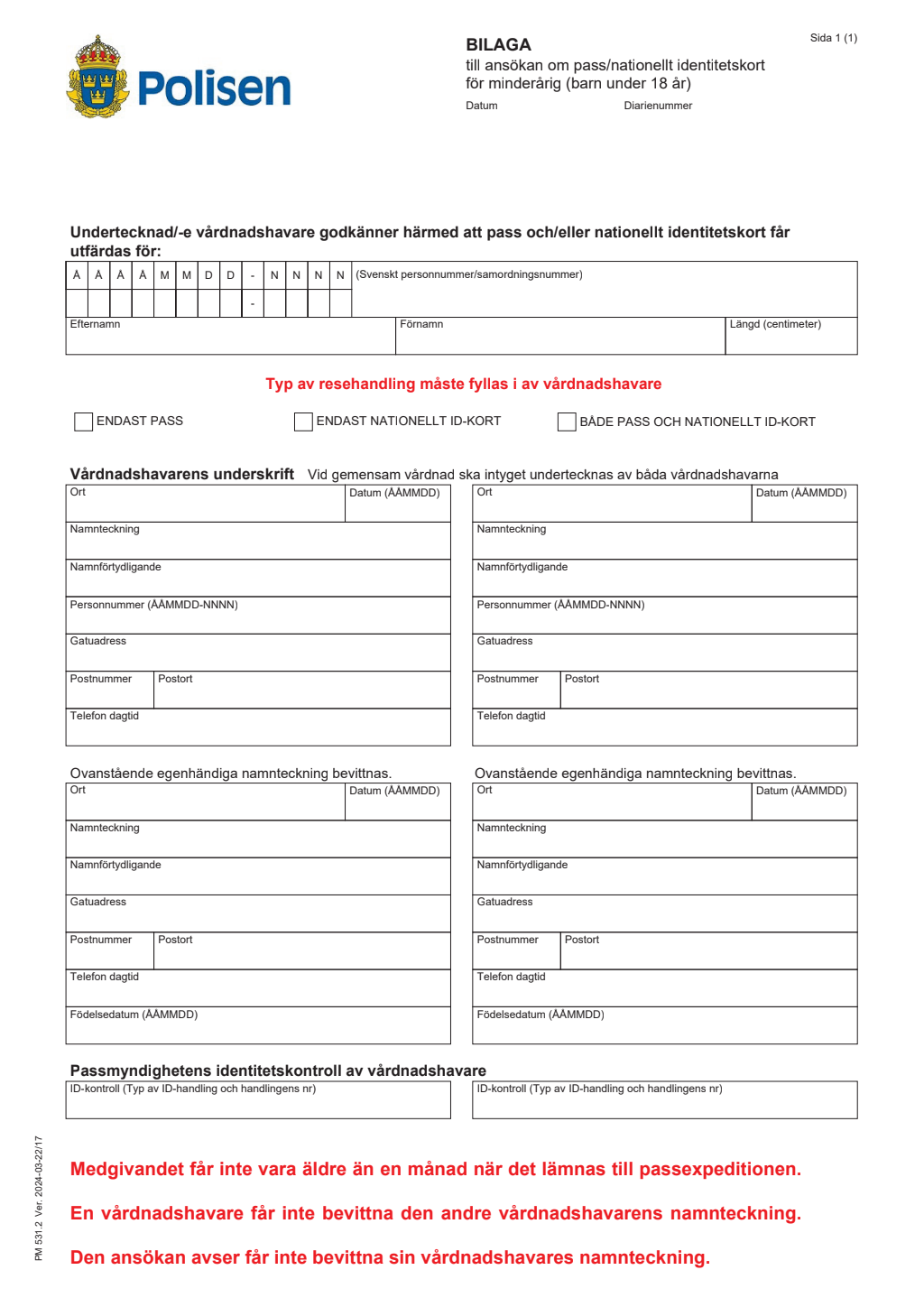 föräldramedgivande blankett gratis