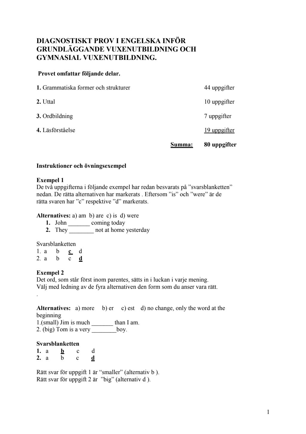 Nivåtest engelska 6