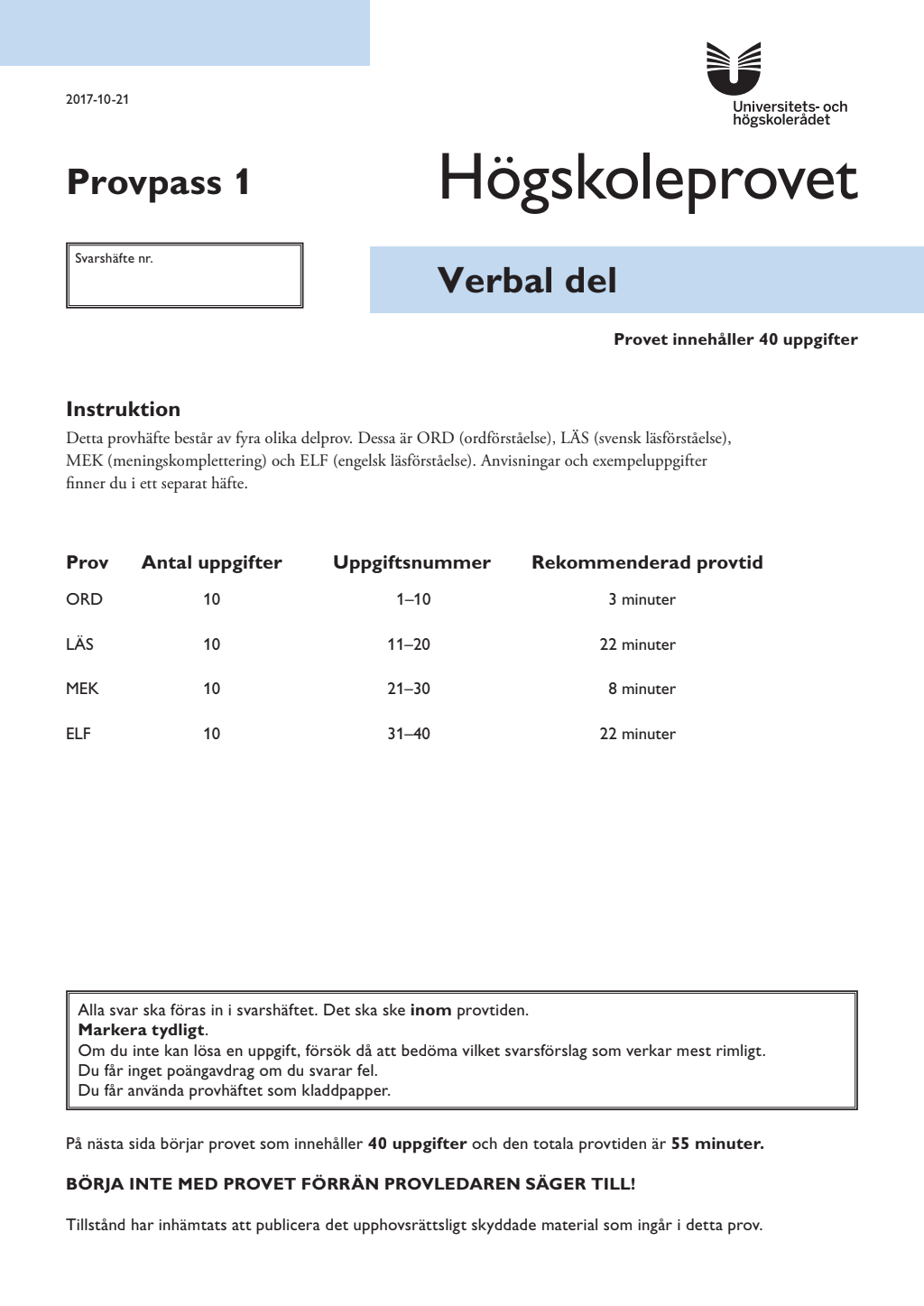 högskoleprovet engelska exempel