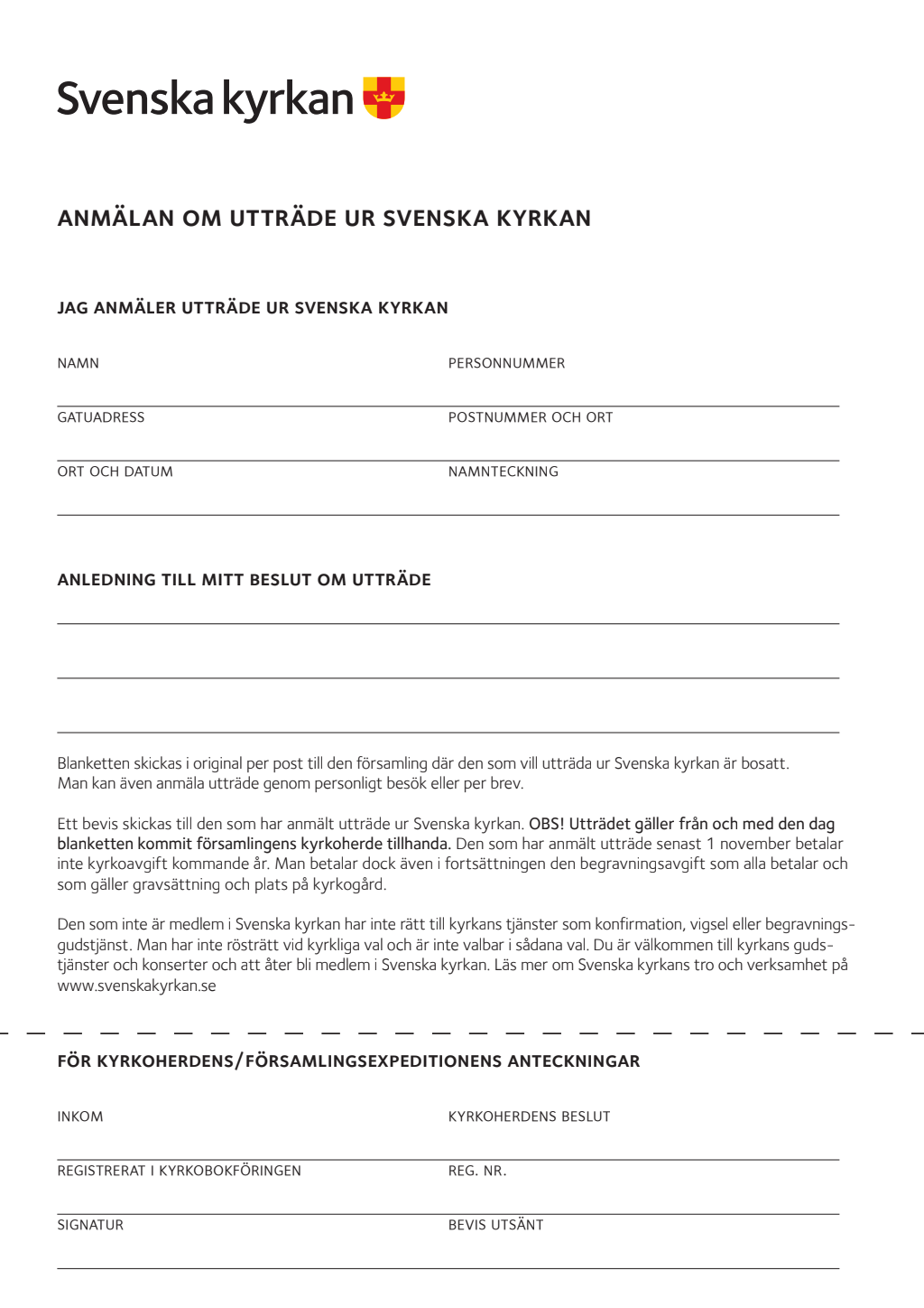 Gå ur Svenska kyrkan med BankID