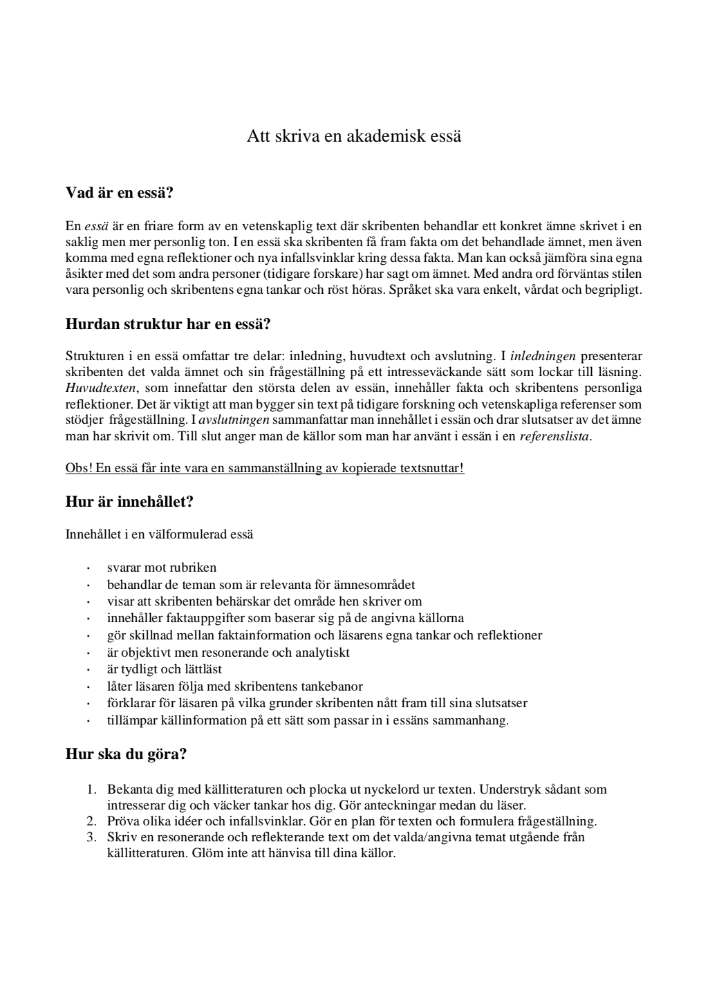 essä exempel svenska 2
