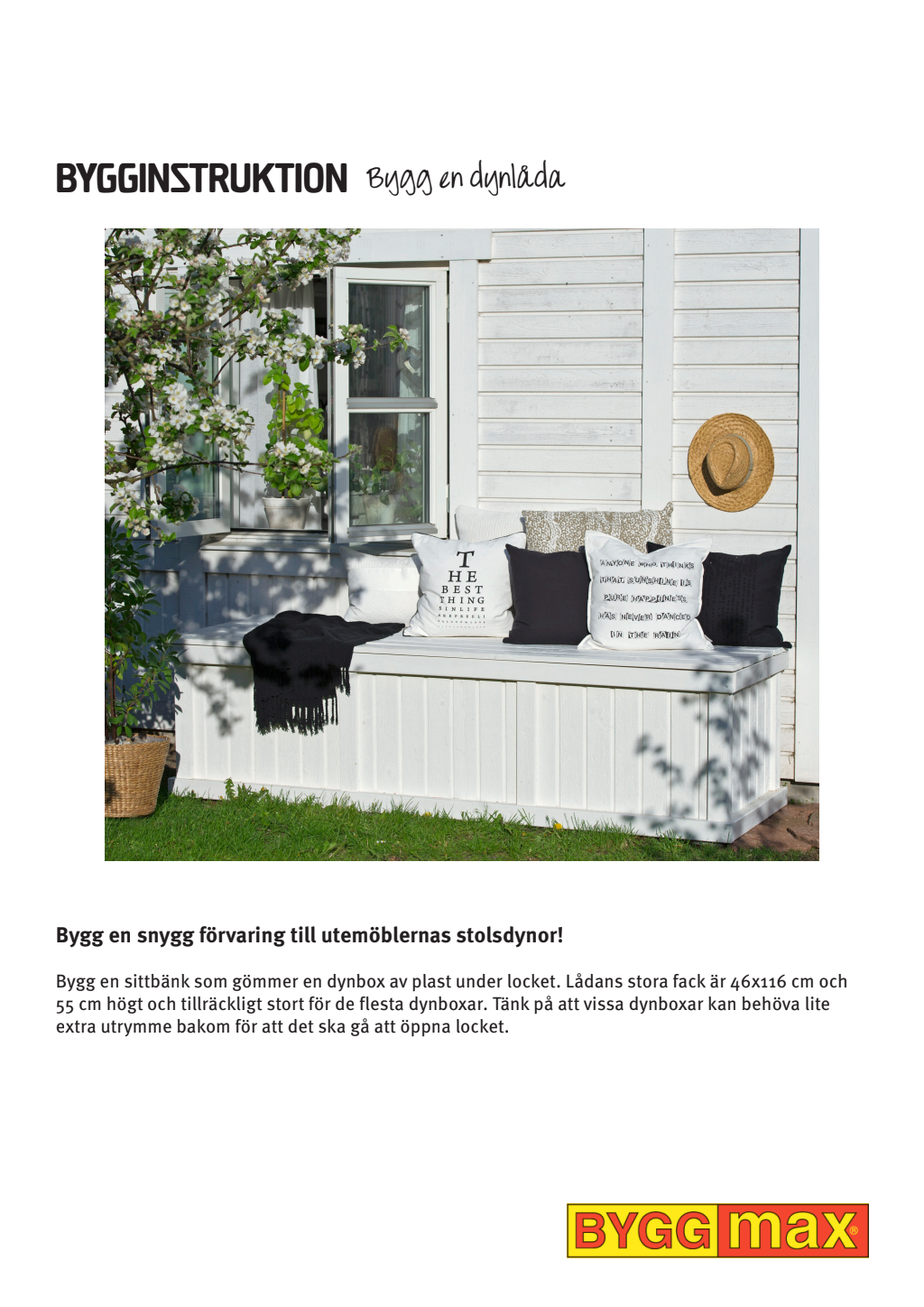 Bygga sittbänk med förvaring Utomhus