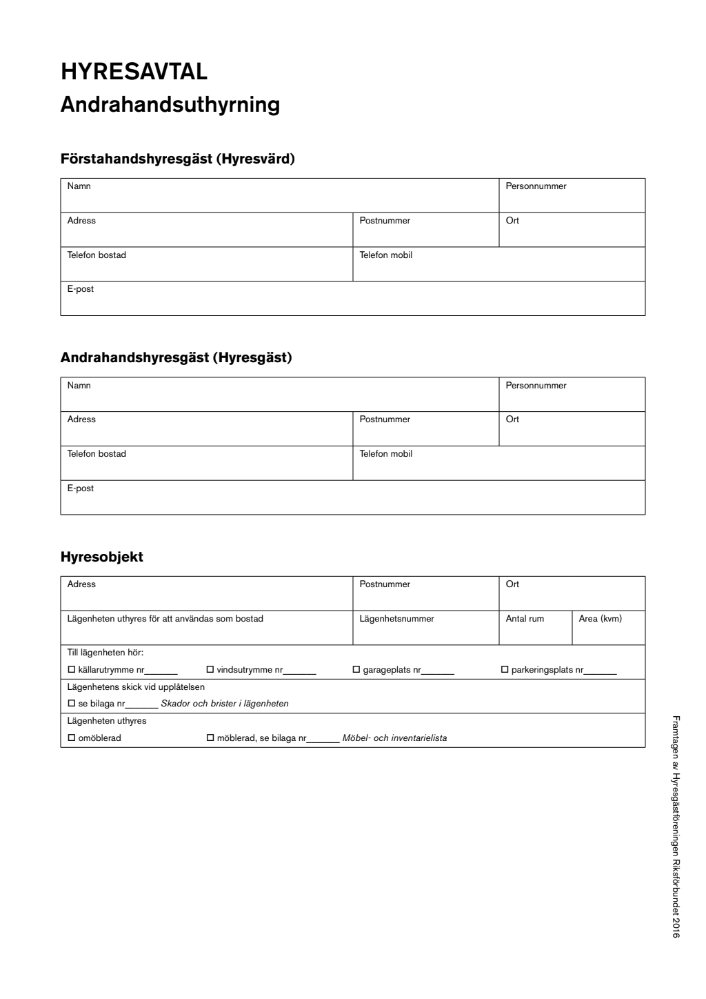 hyresavtal andrahandsuthyrning mall