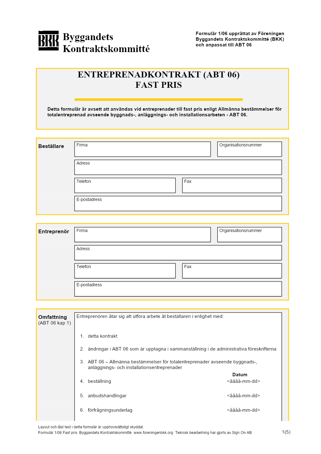 entreprenadkontrakt mall gratis