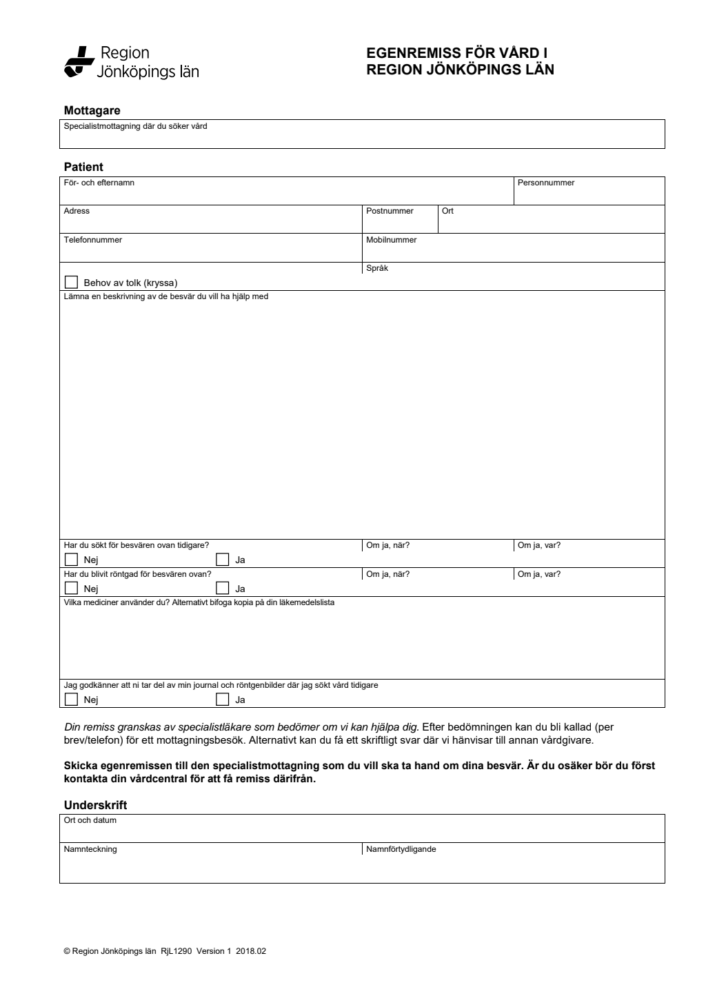 1177 egenremiss blankett