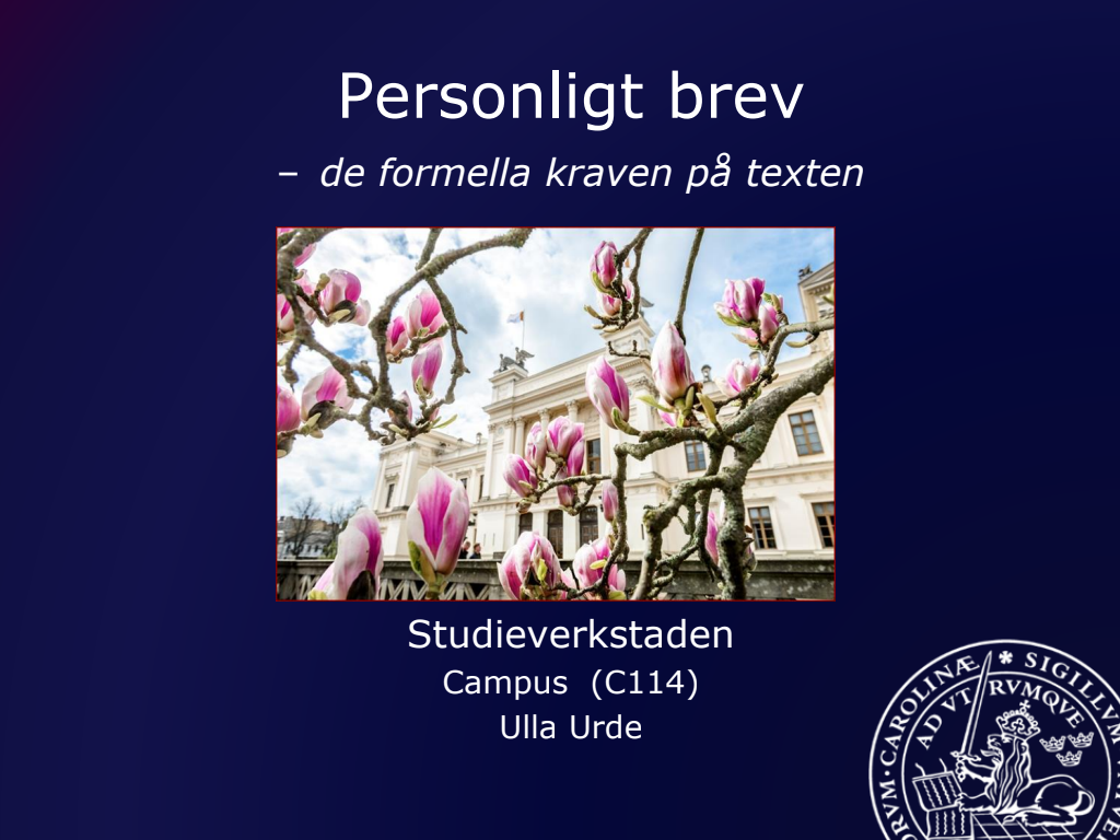 personligt brev struktur