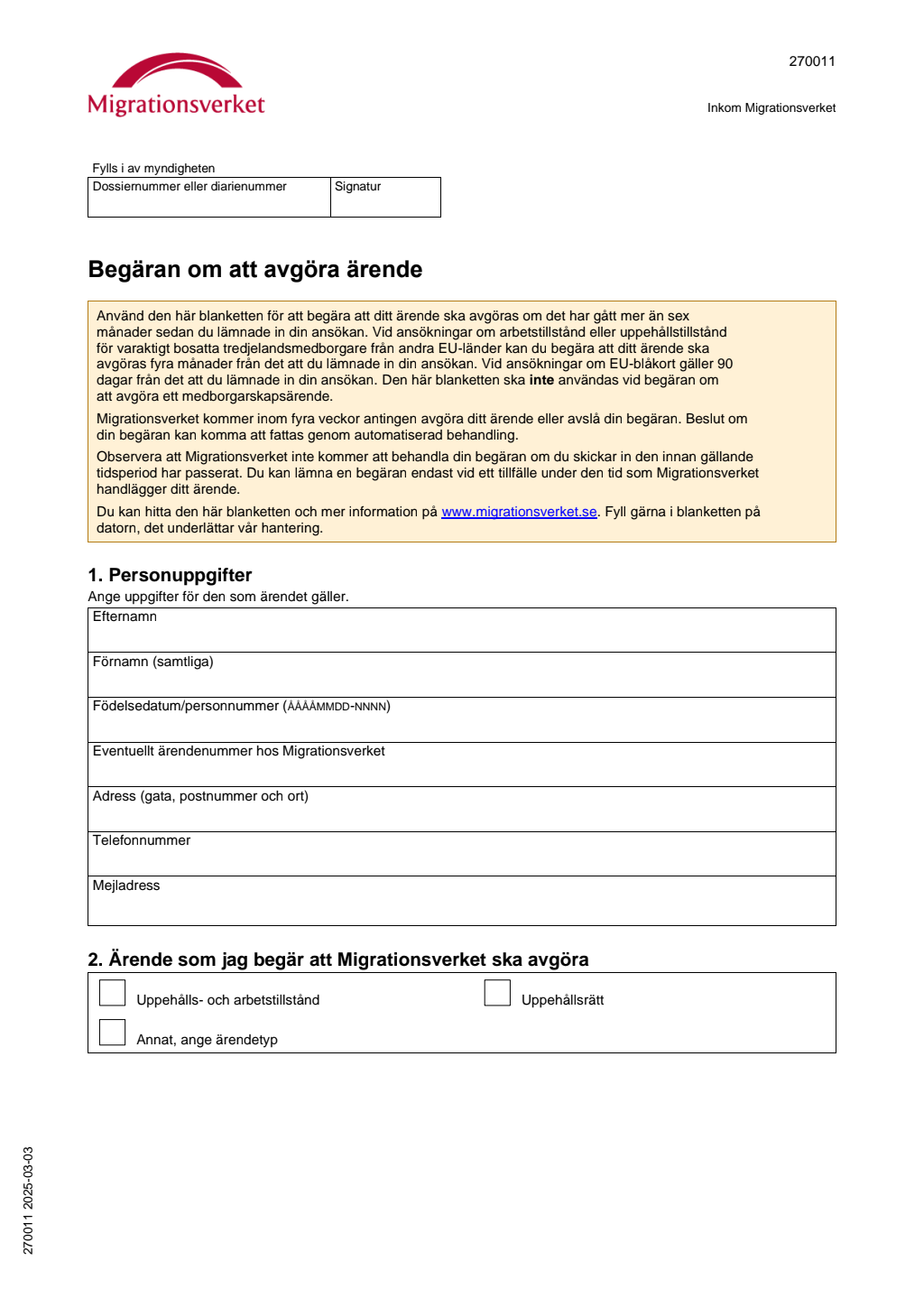 Varaktigt bosatt Migrationsverket