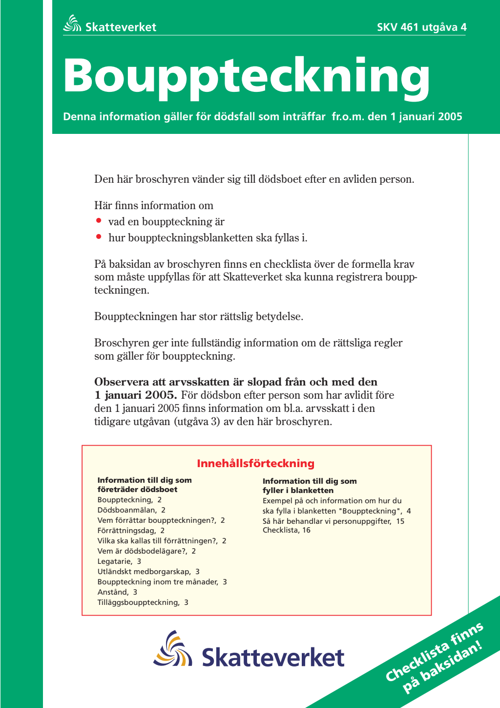 bouppteckning skatteverket blankett